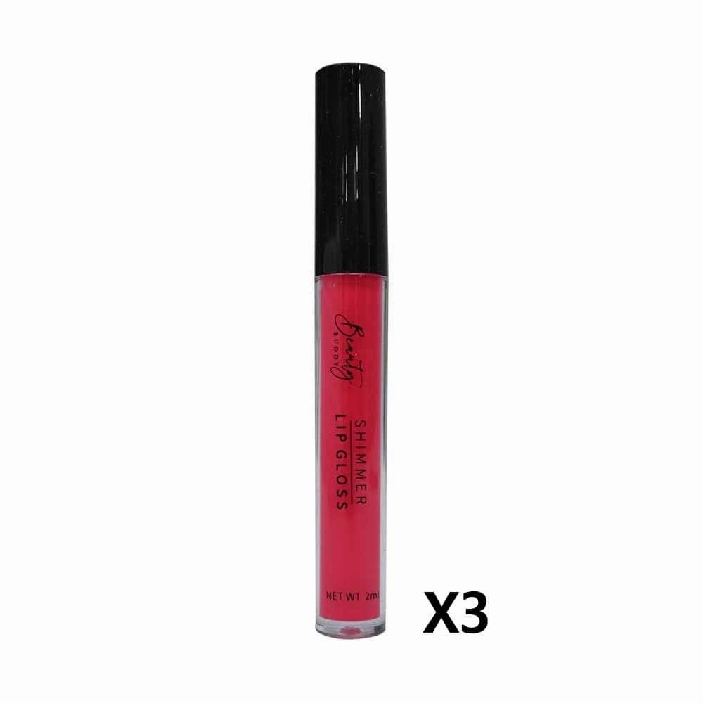 3x Beauty Buddy Shimmer Lip Gloss 07 Power Pink 2ml