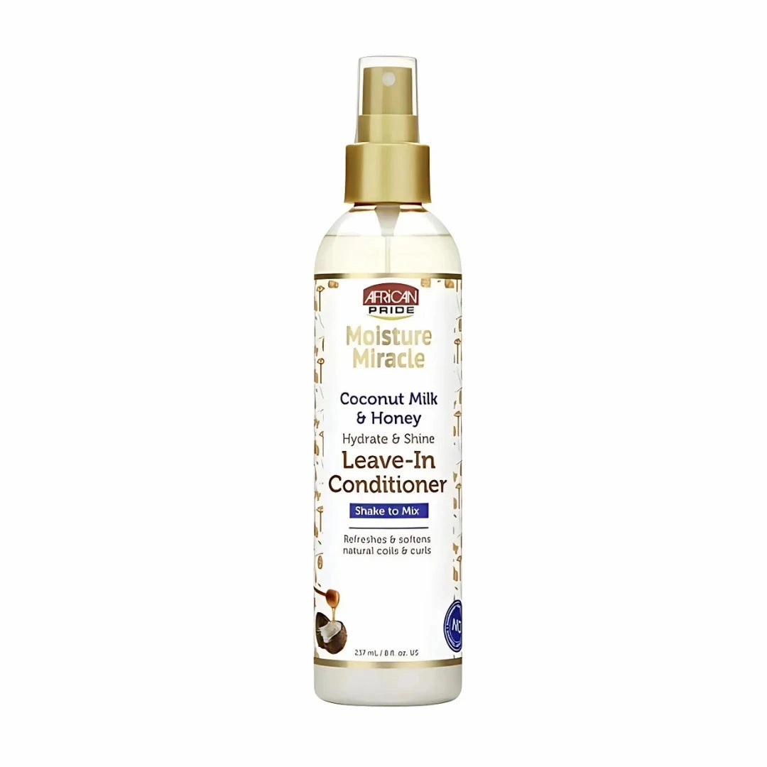 African Pride Moisture Miracle Coconut Milk and Honey Hydrate & Shine Leave- In Conditioner - 8 oz