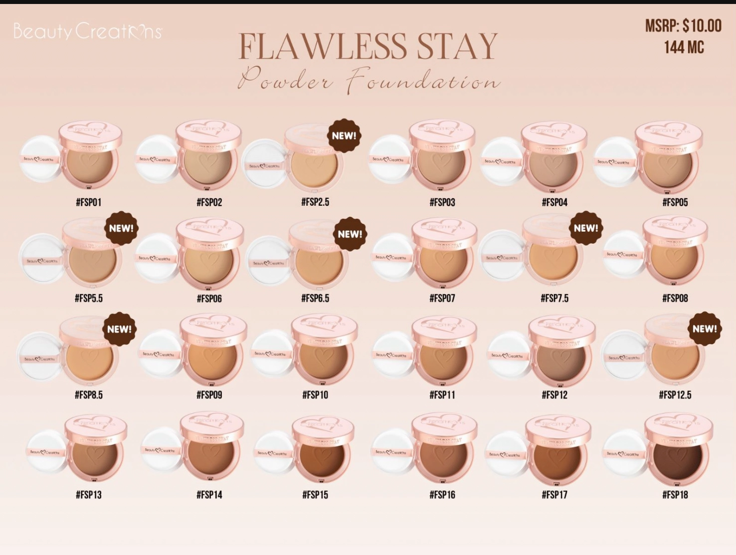 BEAUTY CREATIONS - FLAWLESS STAY POWDER FOUNDATION