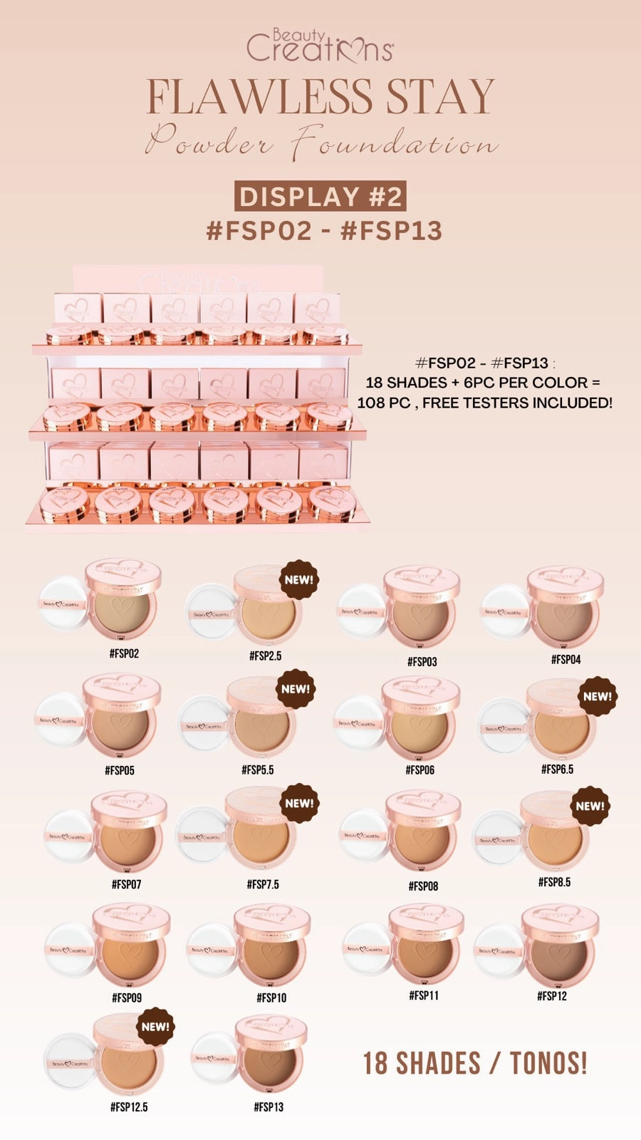 BEAUTY CREATIONS - FLAWLESS STAY POWDER FOUNDATION