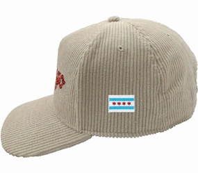Chicago Forever Wide Whale Cord Hat - Cream & Orange