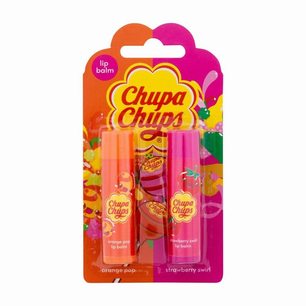 Chupa Chups Lip Balm Orange Pop & Strawberry Swirl