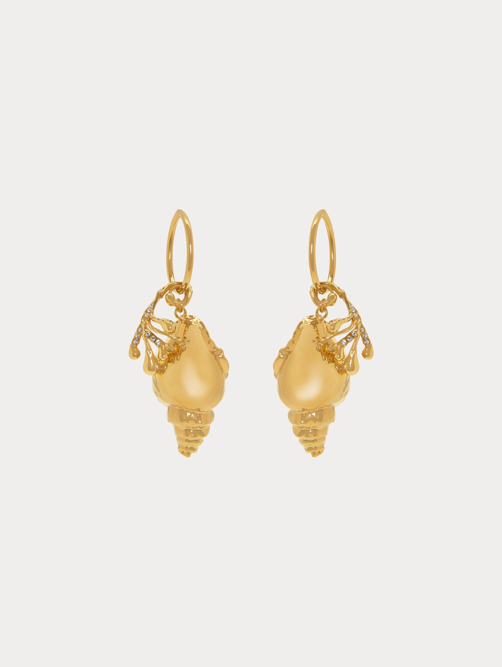 Coral & Shell Hoop Earrings