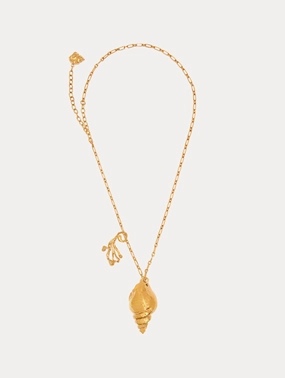 Coral & Shell Pendant Necklace