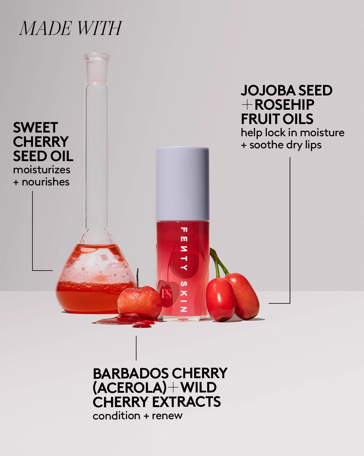 Fenty Treatz Hydrating   Strengthening Lip Oil — Barbados Cherry