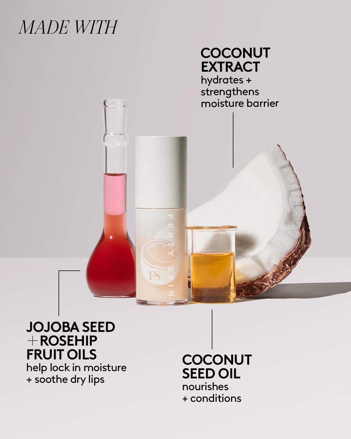 Fenty Treatz Hydrating   Strengthening Lip Oil — Coconut