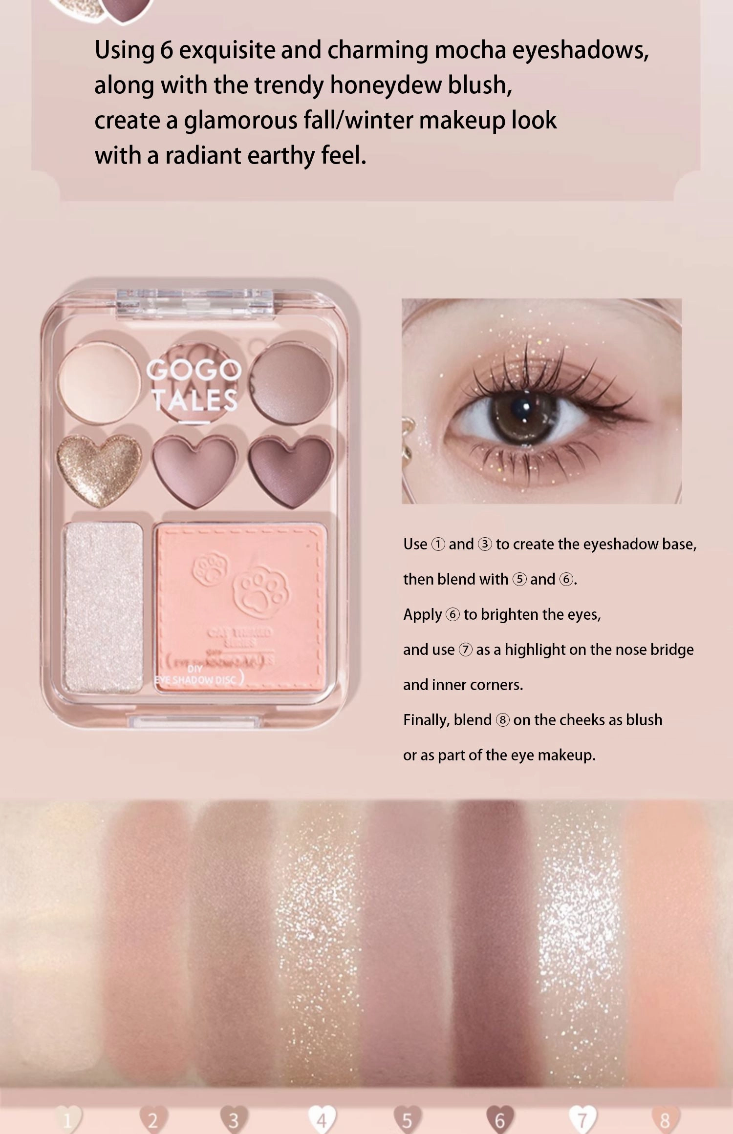 GOGOTALES Sweetheart Blush & Eyeshadow Palette