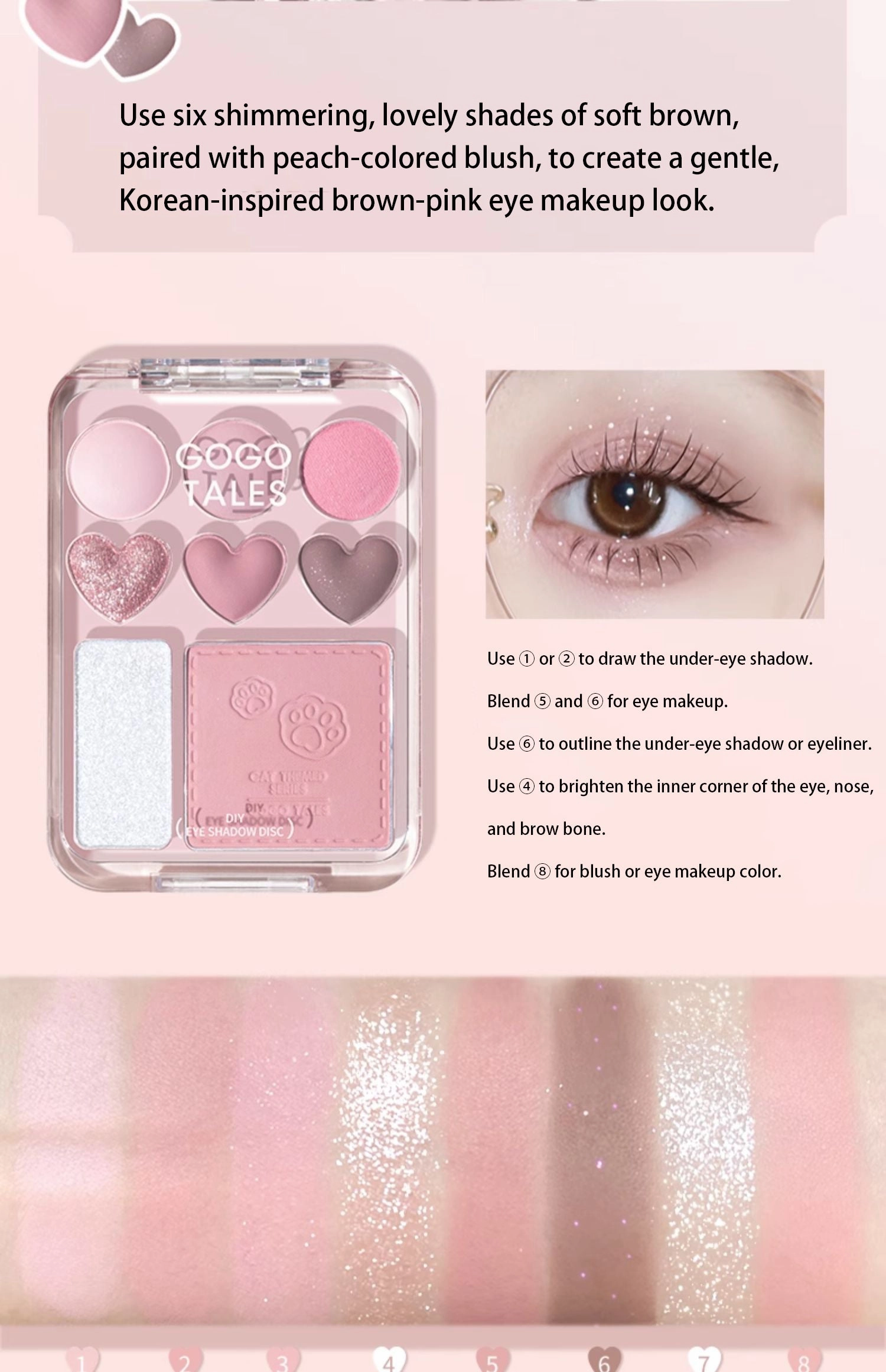 GOGOTALES Sweetheart Blush & Eyeshadow Palette