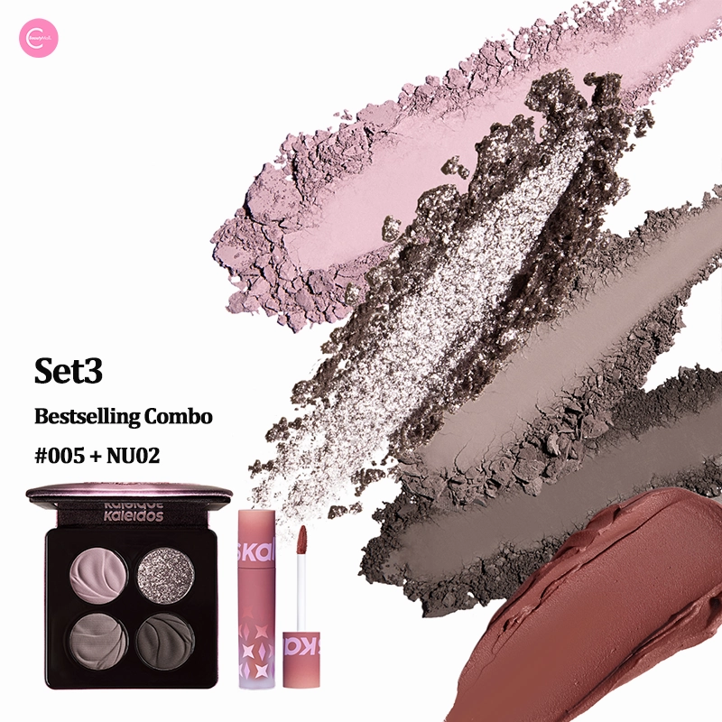 Kaleidos Stormbird Matte Quad Eyeshadow & Lip Powder Cream Set