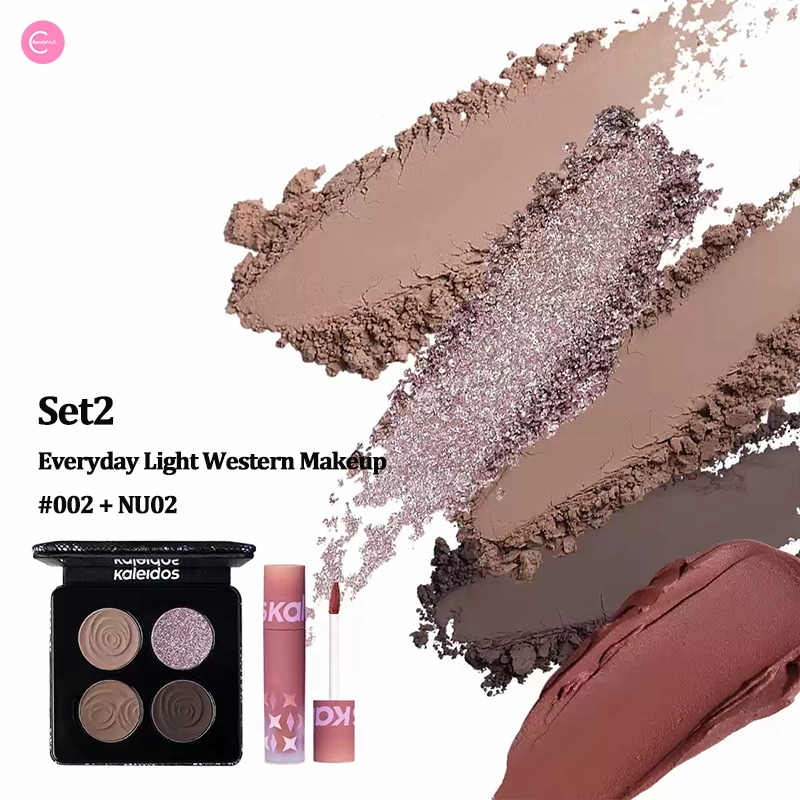 Kaleidos Stormbird Matte Quad Eyeshadow & Lip Powder Cream Set
