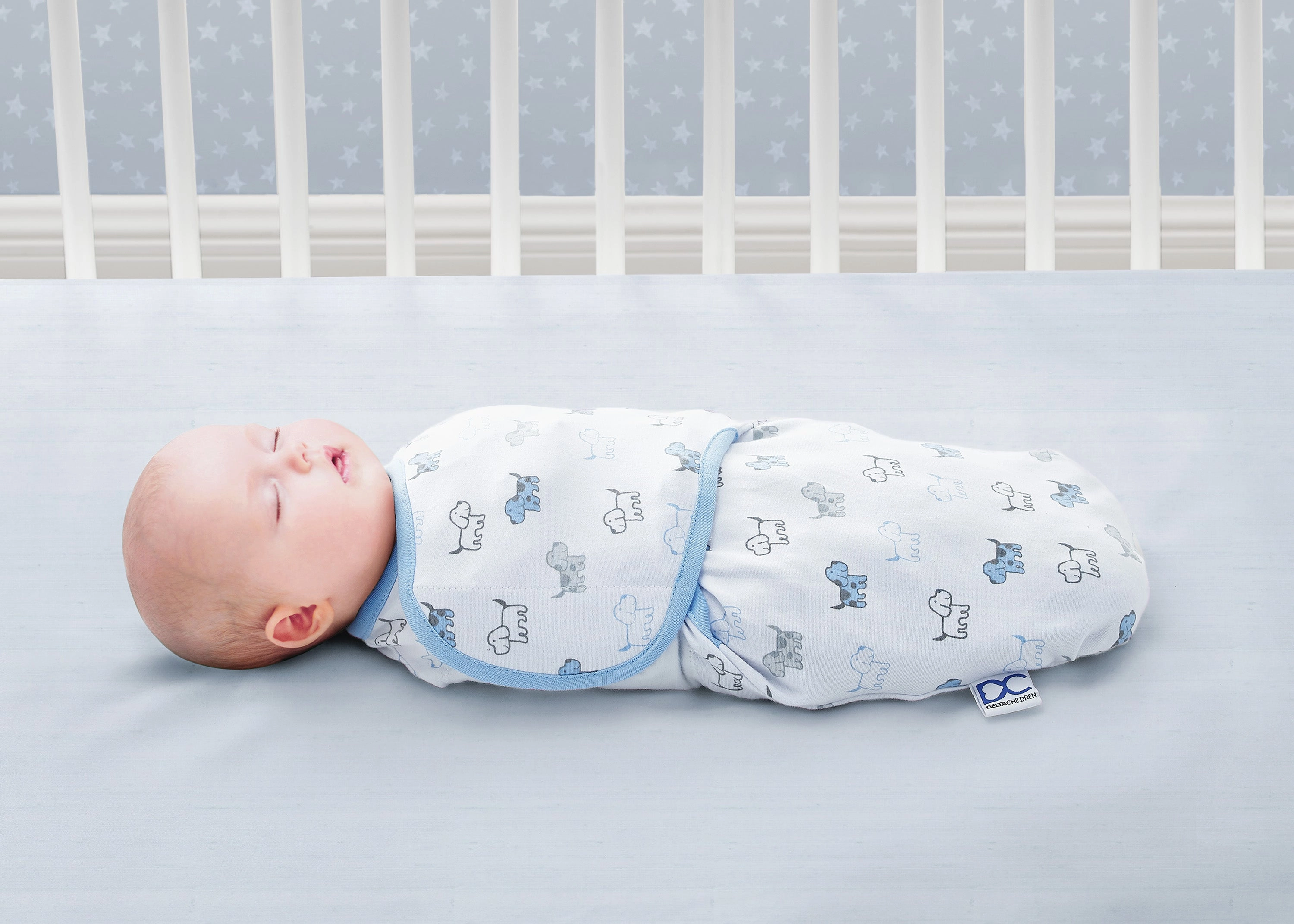 Little Lambs Adjustable Swaddle Wrap - Size Extra Small, Fits Babies 0-3 Months/4-7 lbs.