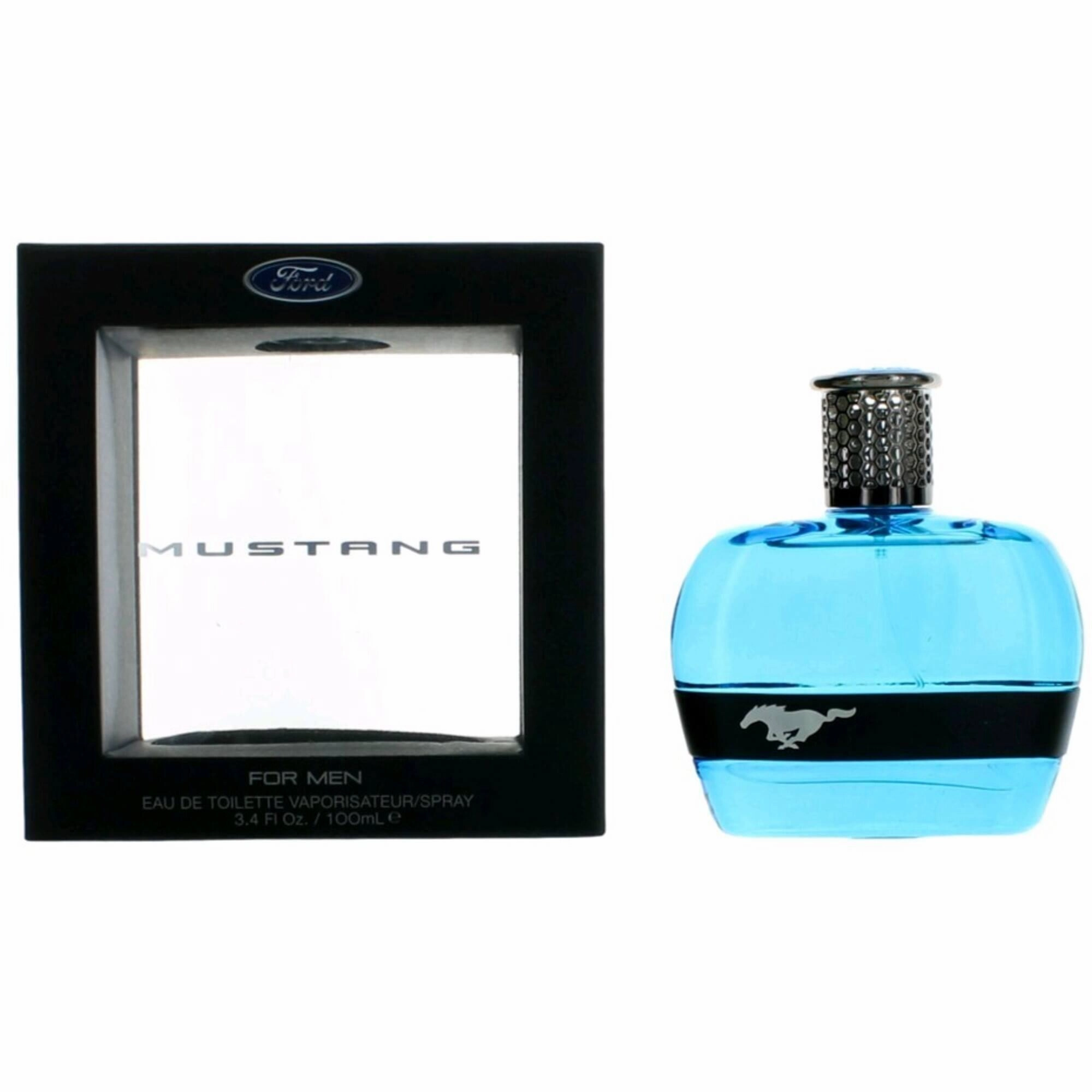 Mustang Men's Eau De Toilette - Blue Lemon, Mint, Bergamot and Basil Top Notes 3.4 oz