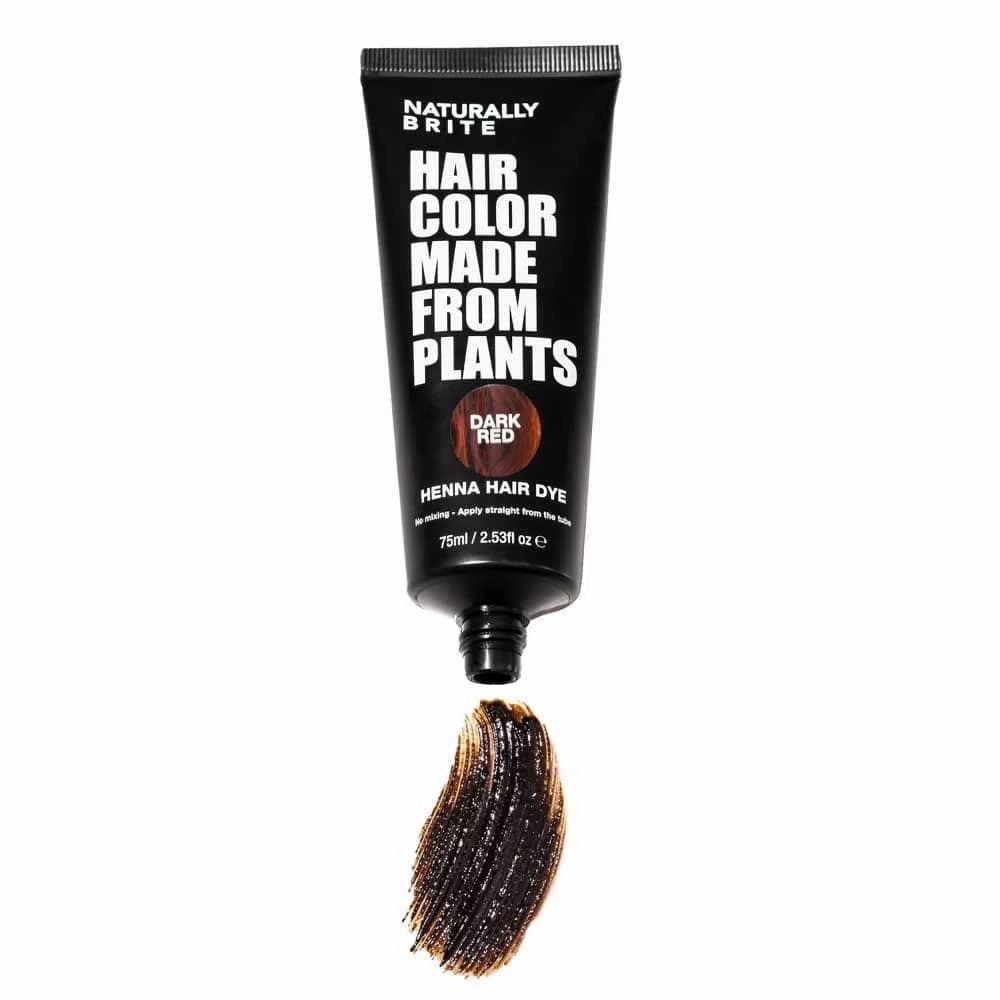 Naturally Brite Henna Hair Dye Dark Red 75ml