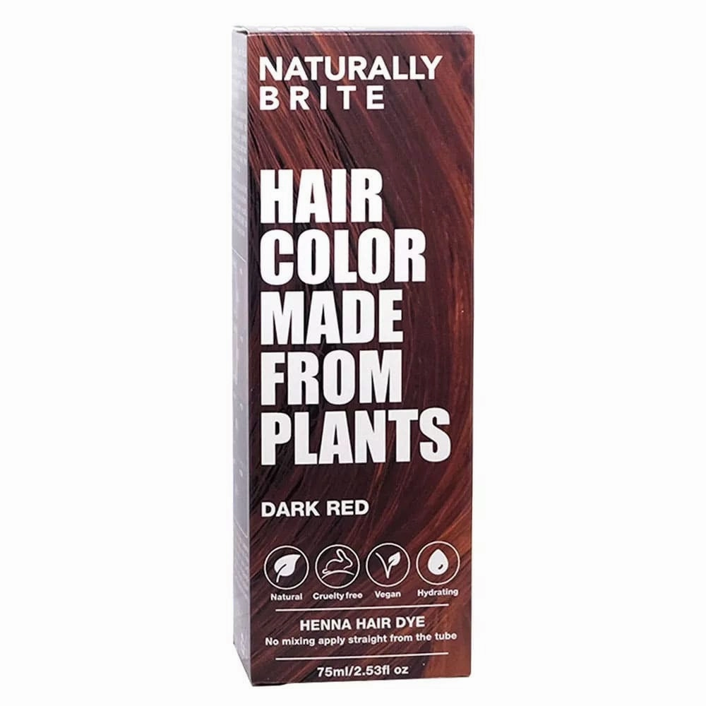 Naturally Brite Henna Hair Dye Dark Red 75ml