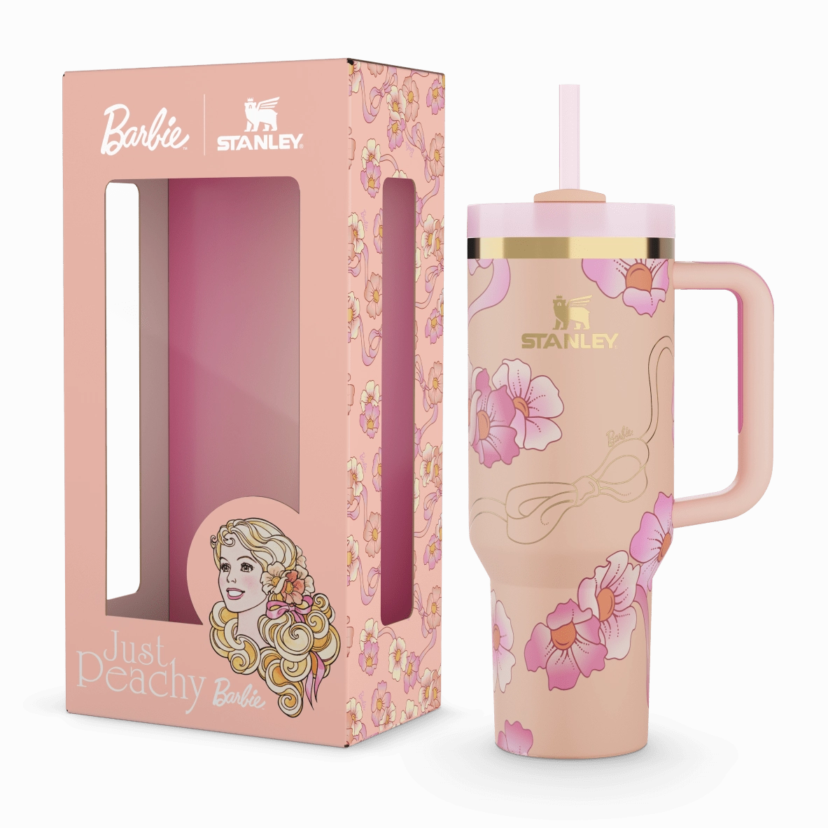 The Barbie™ x Stanley ’80s Peaches ’N Cream Quencher | 40 OZ