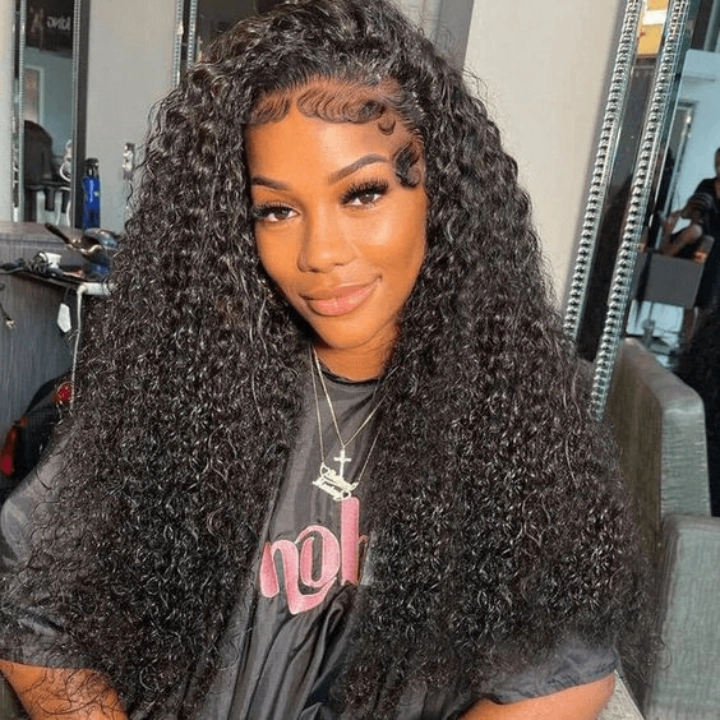 Tuneful Jerry Curly 13x6 Transparent Lace Frontal Human Hair 180% Density Wigs Bogo Deal