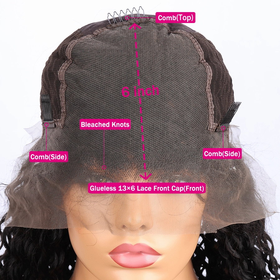 Tuneful Jerry Curly 13x6 Transparent Lace Frontal Human Hair 180% Density Wigs Bogo Deal