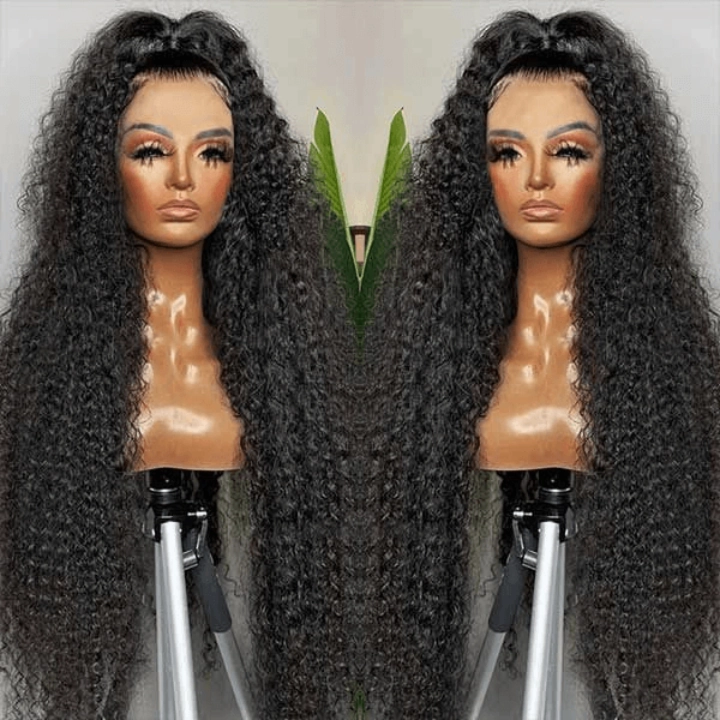 Tuneful Jerry Curly 13x6 Transparent Lace Frontal Human Hair 180% Density Wigs Bogo Deal