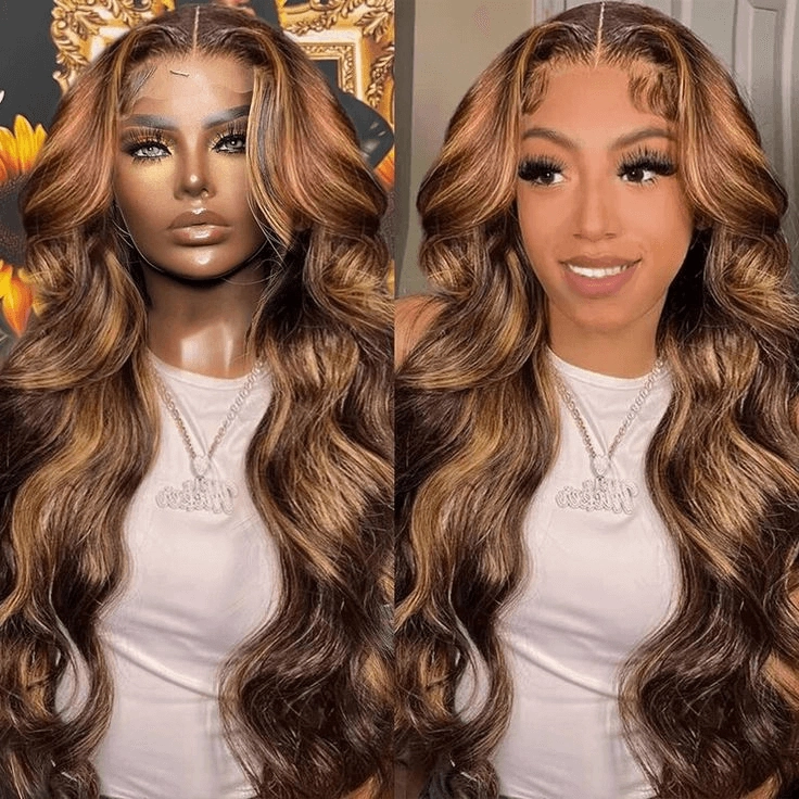 Tuneful Undetectable HD Lace #4/27 Highlight 13×4 Full Frontal Wigs 5x5 HD Lace Body Wave Wigs