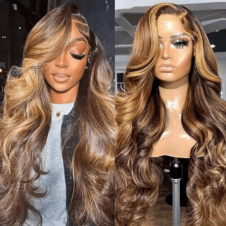 Tuneful Undetectable HD Lace #4/27 Highlight 13×4 Full Frontal Wigs 5x5 HD Lace Body Wave Wigs