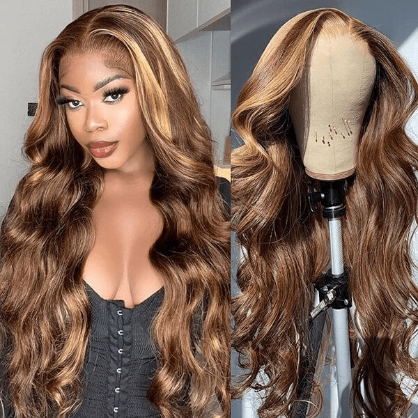 Tuneful Undetectable HD Lace #4/27 Highlight 13×4 Full Frontal Wigs 5x5 HD Lace Body Wave Wigs