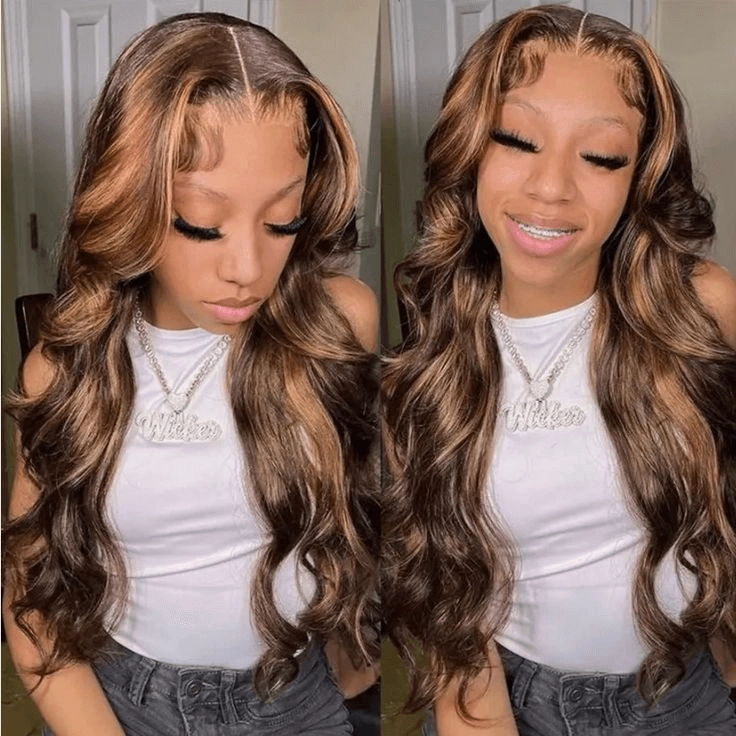 Tuneful Undetectable HD Lace #4/27 Highlight 13×4 Full Frontal Wigs 5x5 HD Lace Body Wave Wigs