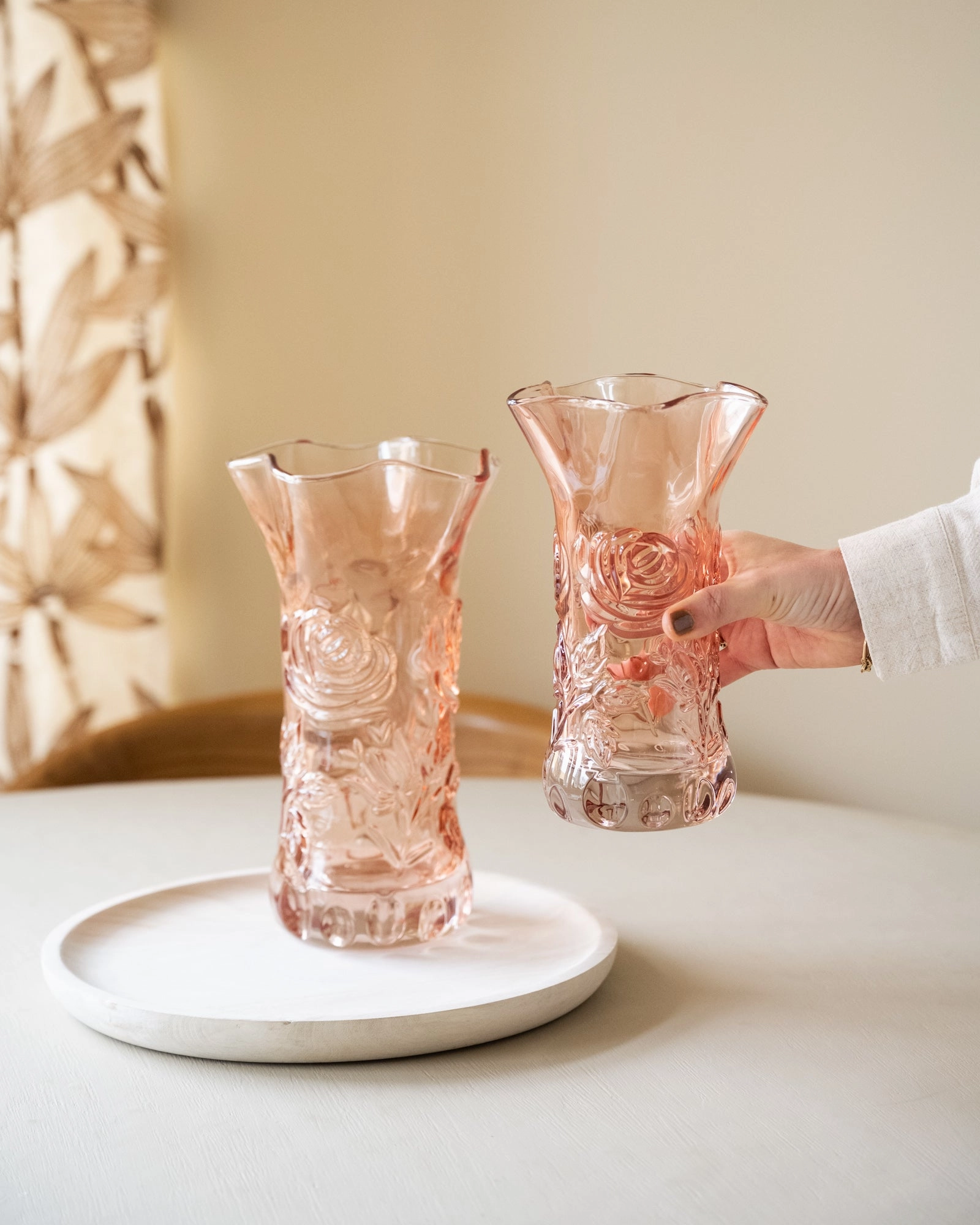 Vase Pink Glass
