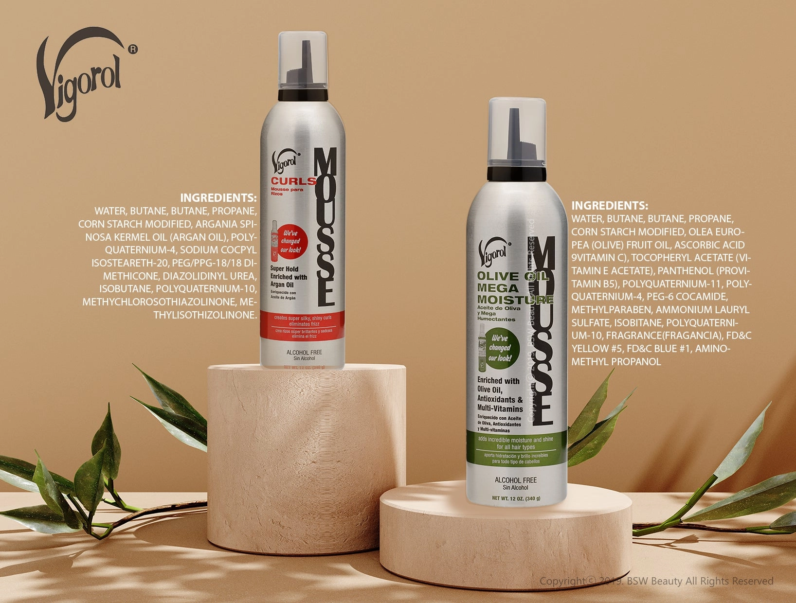 VIGOROL MOUSSE - 4 TYPES